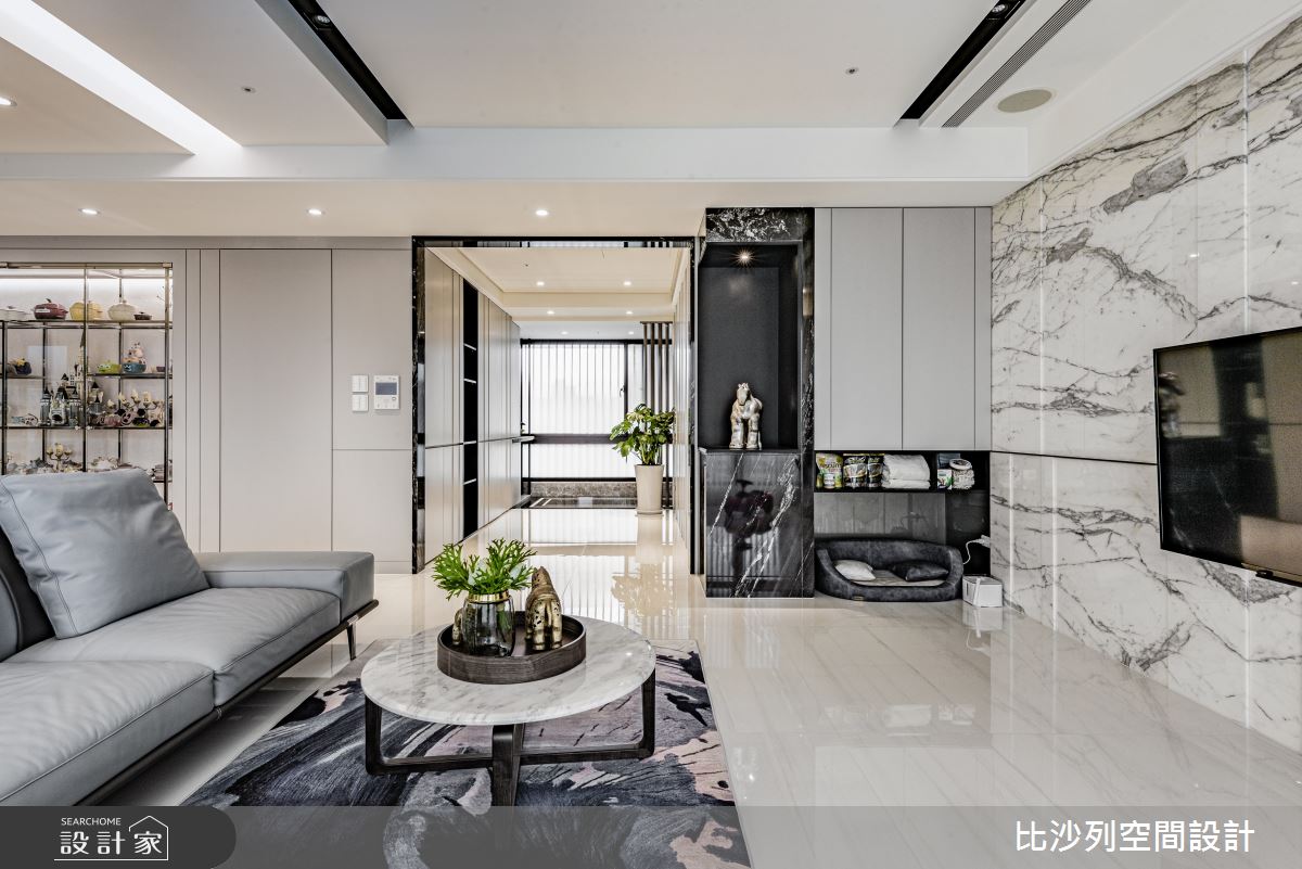 客廳，是豪宅設計的主軸。開放的公領域裡，串連領域機