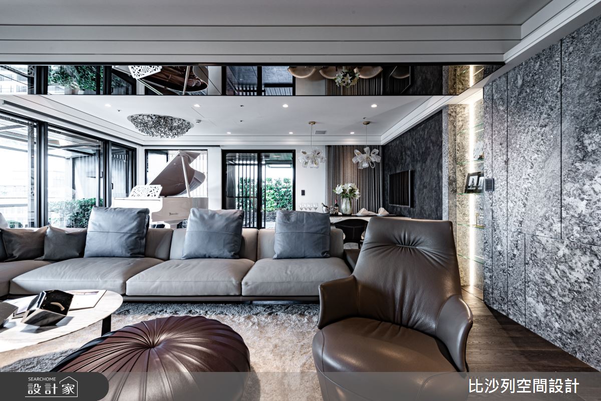 客廳，是豪宅設計的主軸。開放的公領域裡，串連領域機