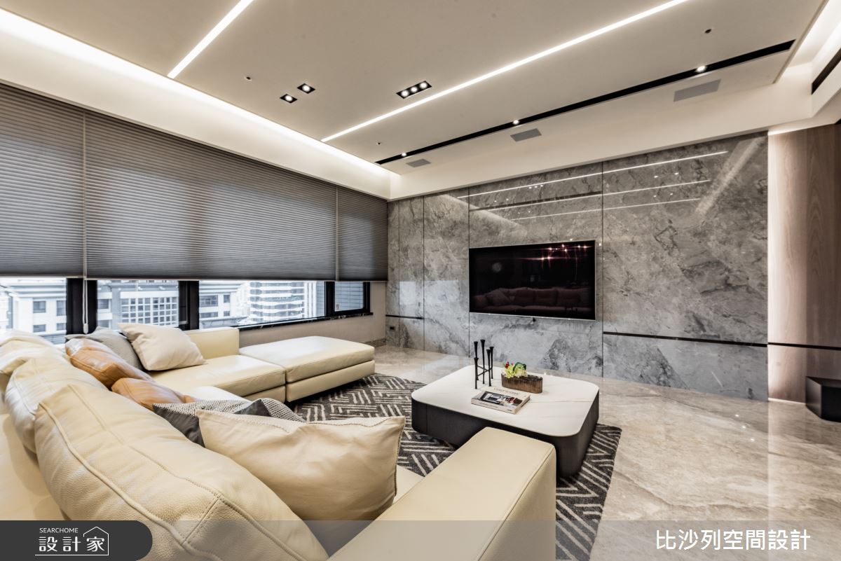 客廳，是豪宅設計的主軸。開放的公領域裡，串連領域機