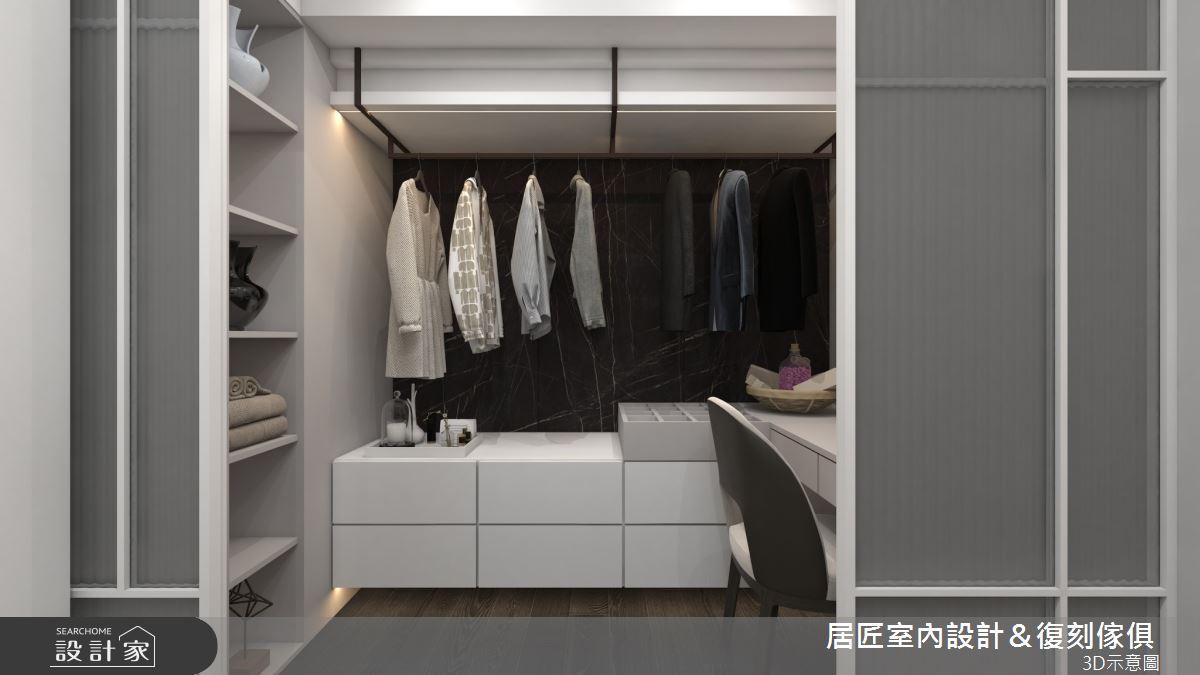 僅 14 坪的生活空間為長形格局，開放規劃盡可能拉開生