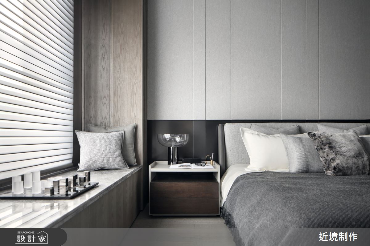 53坪現代風空間裡,善用建築景觀優勢,透過大面窗景將