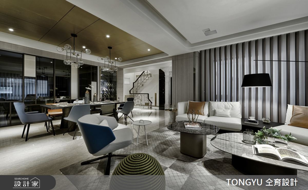 132坪休閒風的透天別墅裡，為三代同堂的幸福居所，透
