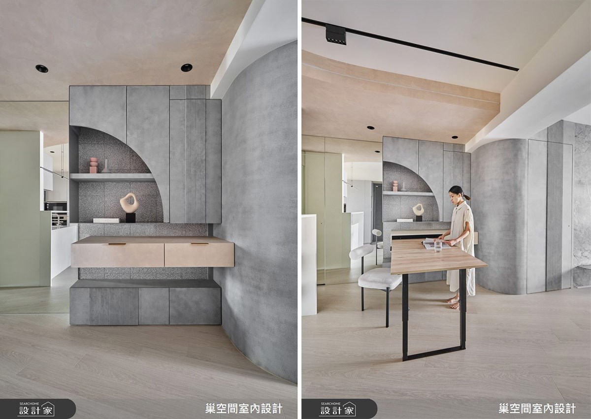 隱藏式餐桌櫃種類-伸縮式05