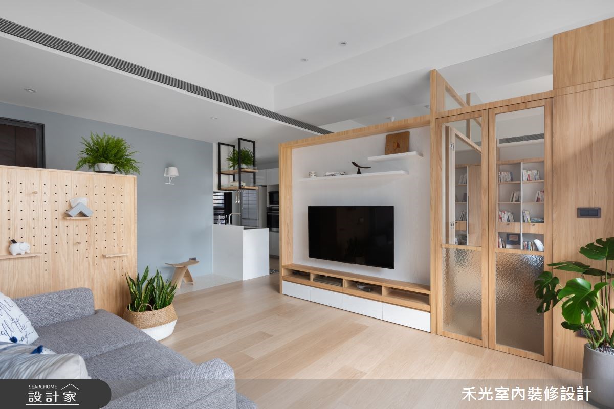 玻璃門面設計案例-書房木質玻璃門01