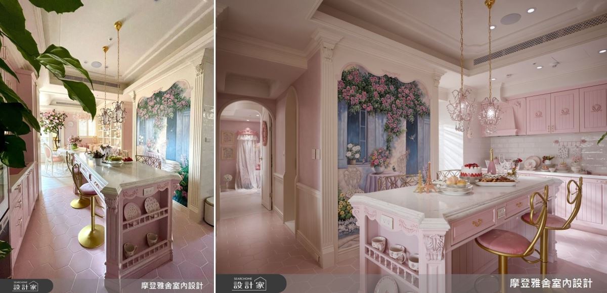 Vivian 與汪哥在為中島進行電力配置時,至少提供 8 孔插座且四面皆可用,完美提供所有移動式家電的彈性應用;更注重充足收納與美型風格訂製。