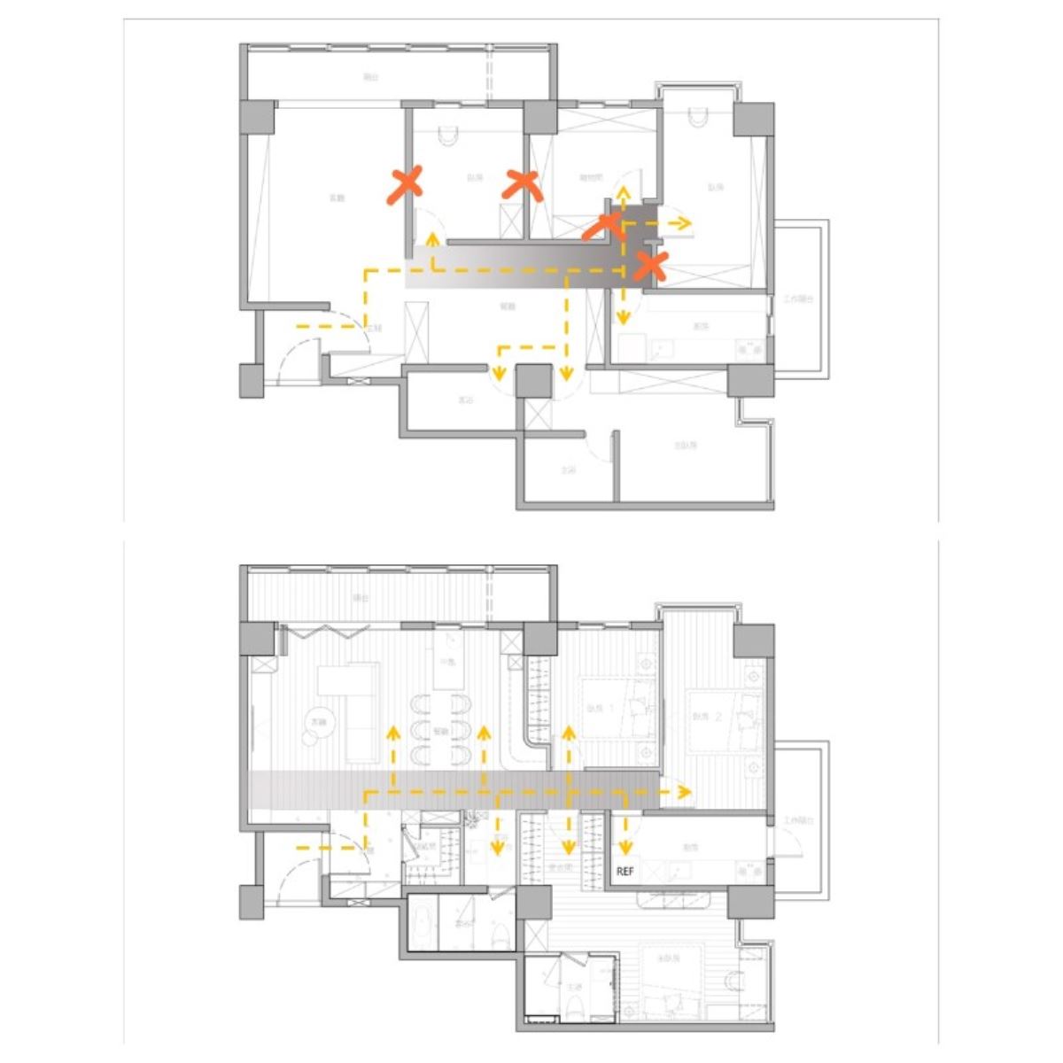 Before+After 平面圖提供_隱築室內裝修設計有限公司。