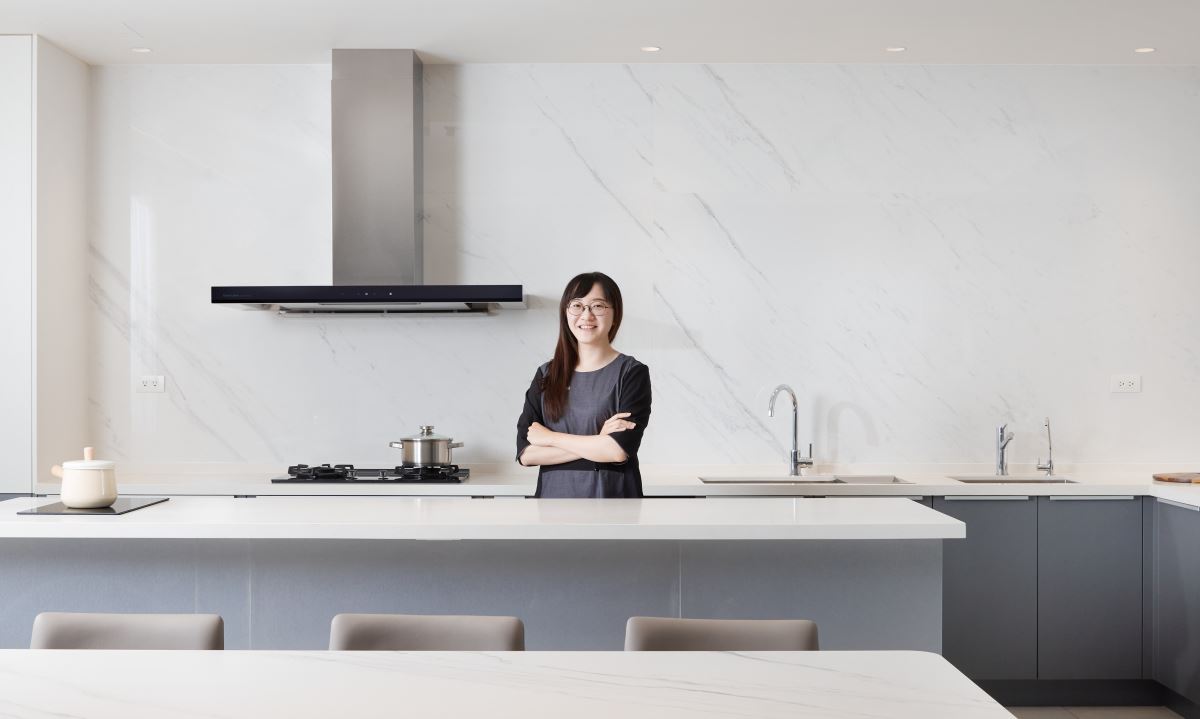 櫻花廚藝生活館的新竹北大店設計師何佳玲,細心體察屋主母子的使用模式,規劃最佳動線。