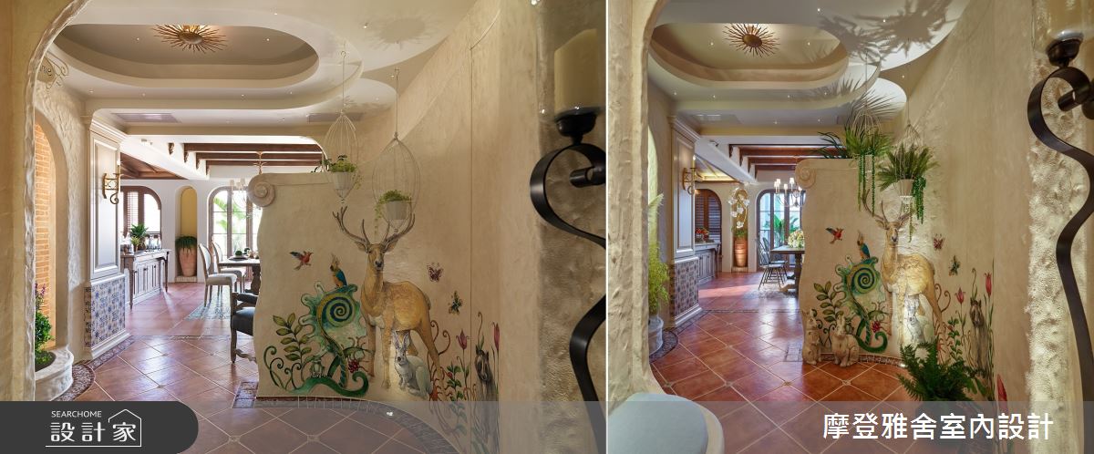 置換玄關植栽,以不同高度與品種的植物營造度假與工作的感受,更能以擴增植栽數量營造豐沛視覺。