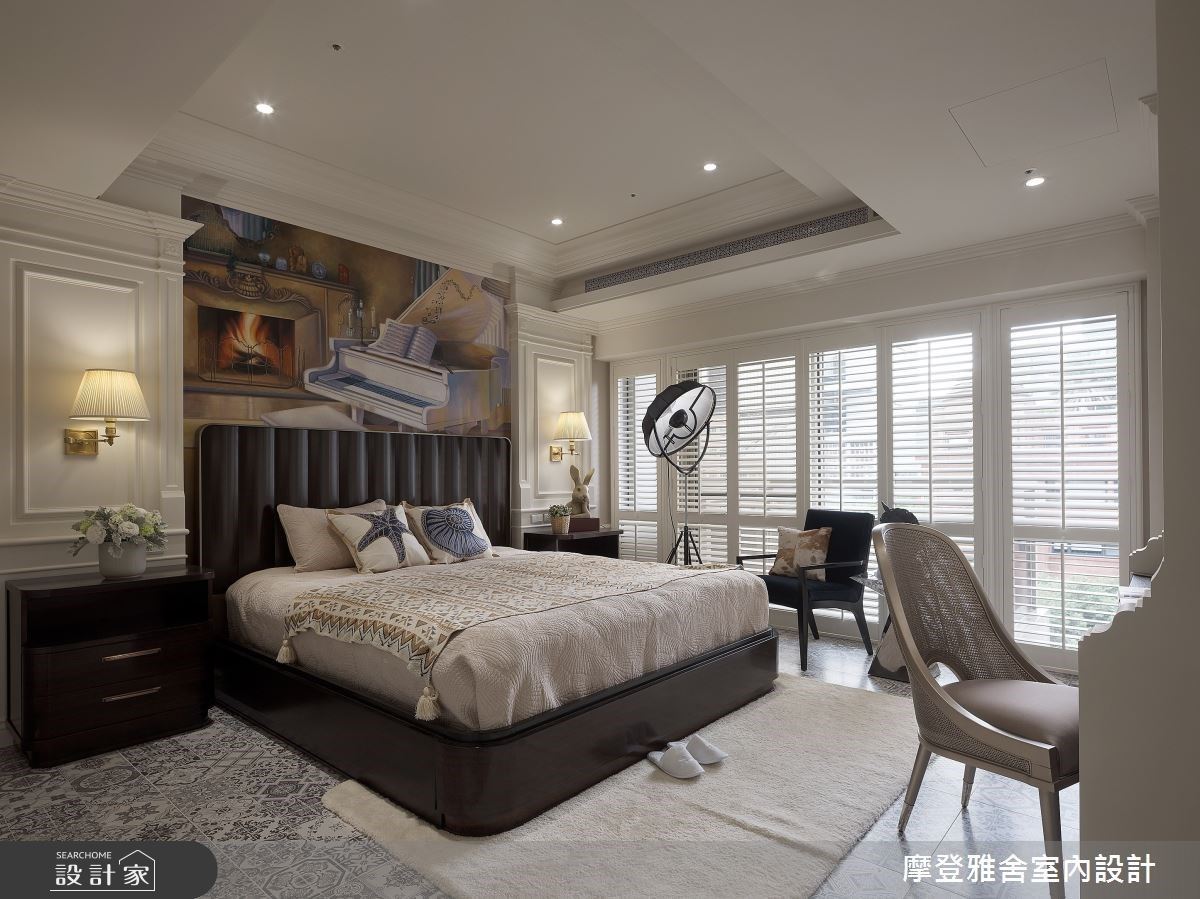 孩子房在床頭配置專屬樂器和音符圖騰,呼應孩子姓名更傳遞讚美恩典寓意。