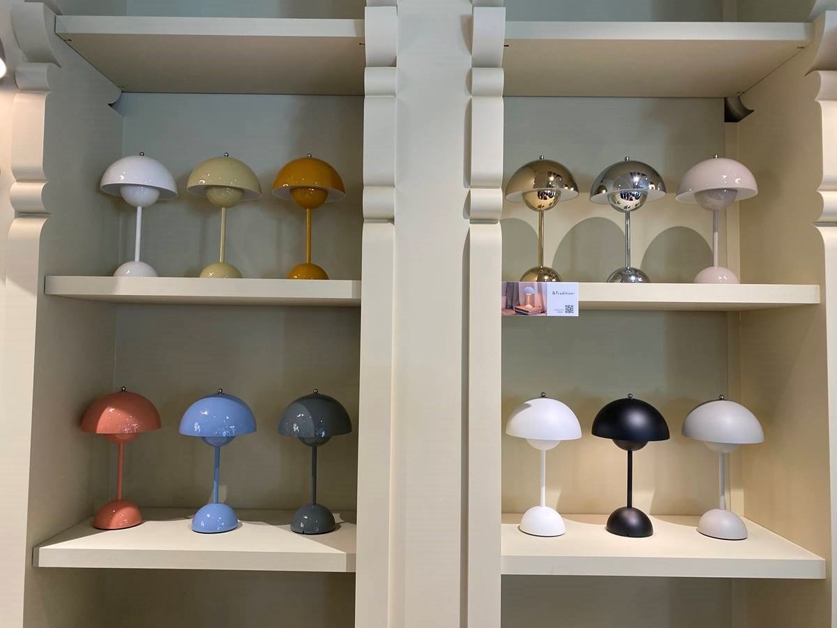 VP燈具經典造型,色彩繽紛,可USB充電