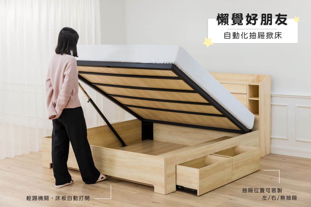 ▲ 懶覺好朋友｜自動化抽屜掀床