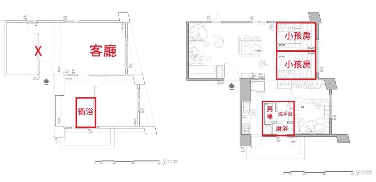 (Before+After)平面圖提供_禾光室內裝修設計。
