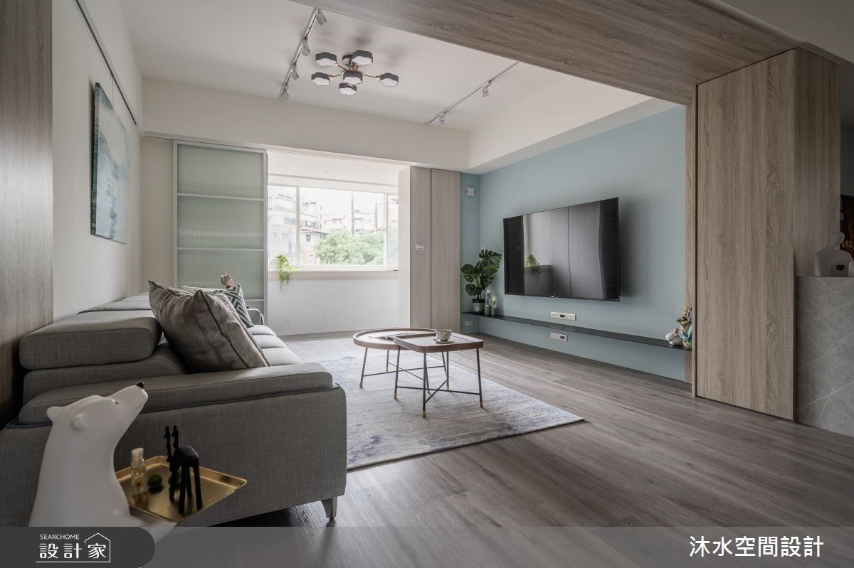 40坪老屋運用SPC石塑地板營造現代風空間