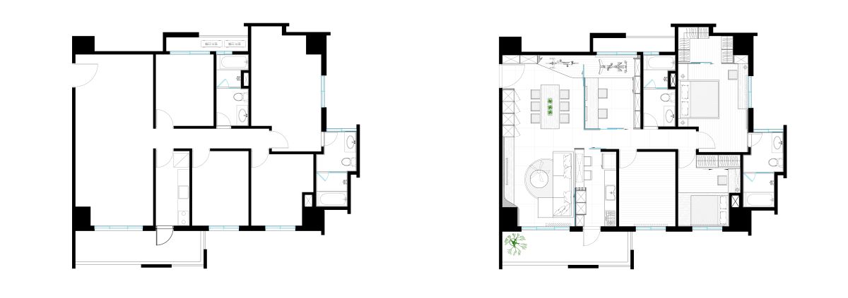 (Before+After)平面圖提供_築青室內裝修有限公司。