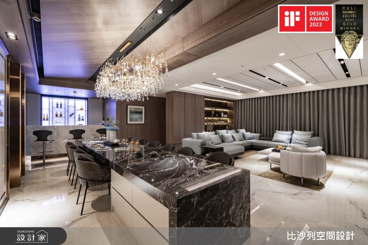 精巧的石紋對花表現石材氣勢。