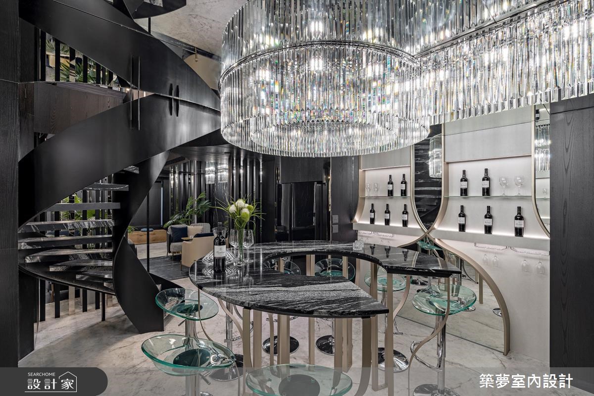 石材打造的圓弧吧台