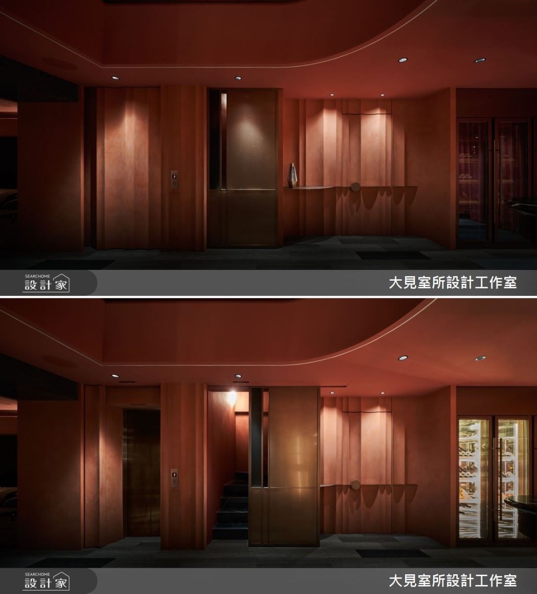 在梯間的部分，規劃兩道自動門，除了製造入口的儀式感，更作為隔絕聲音的利器，降低噪音的干擾。