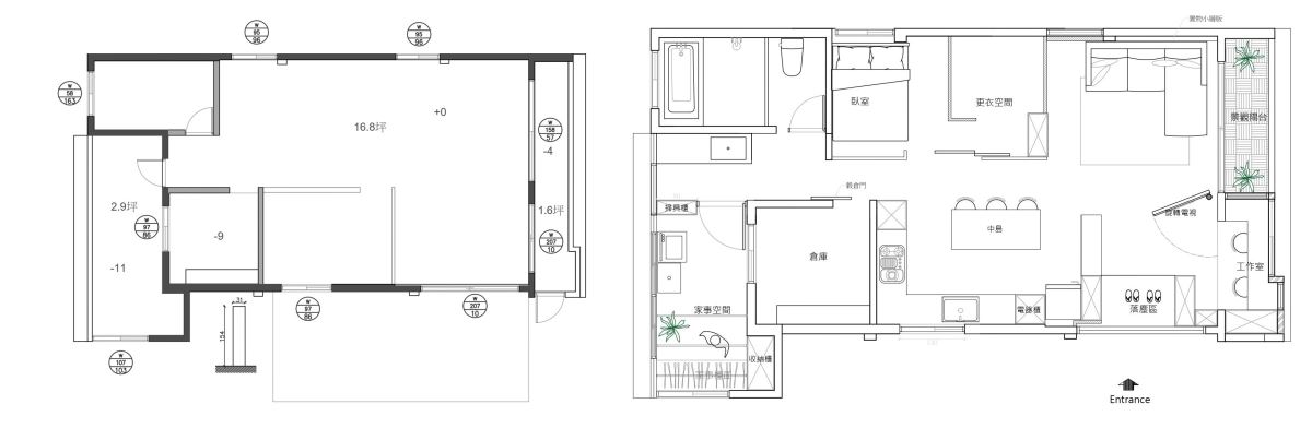 （Before+After）平面圖提供_綺寓空間設計。