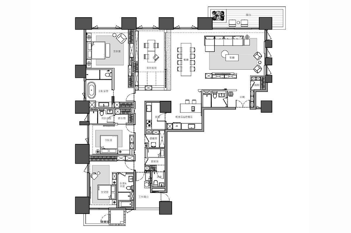 平面圖提供_富億空間設計。