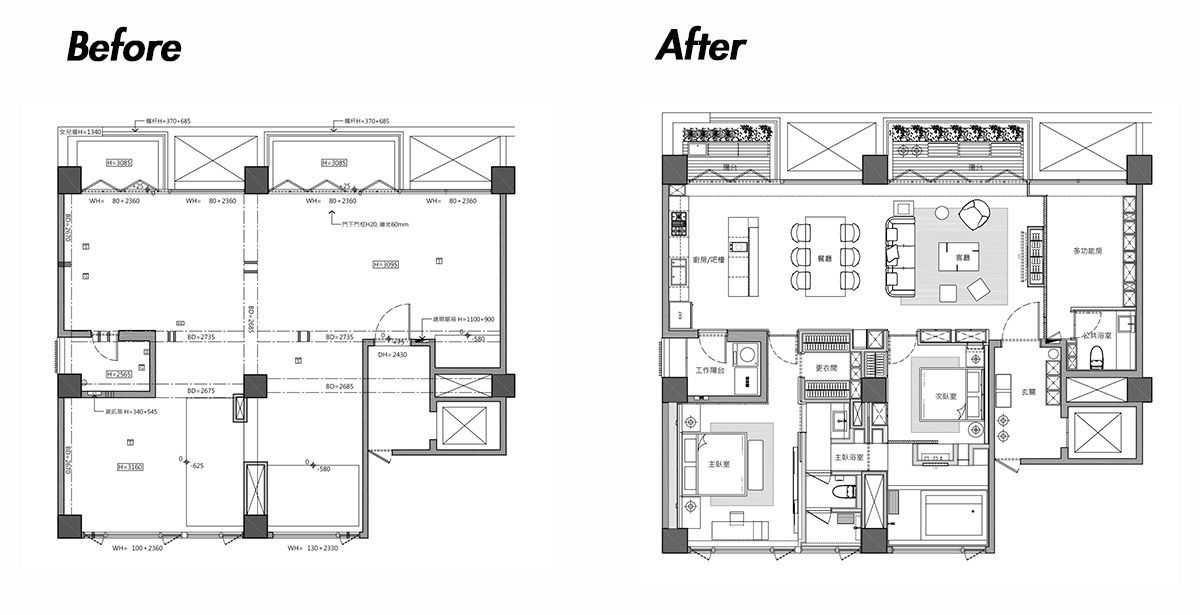 (Before+After)平面圖提供_富億空間設計。