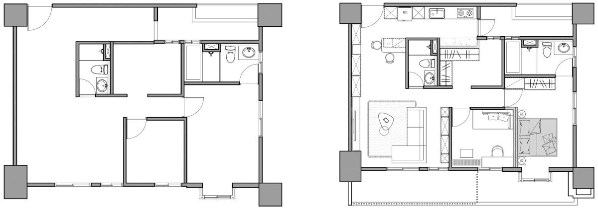 (Before+After)平面圖提供_大門室內裝修設計工程有限公司。