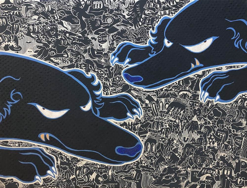 四季彩舎_小林繭乃_《You Who Don_t Know》_紙本着彩、銀泥_50.0 × 65.2 × 2.5 cm_2023