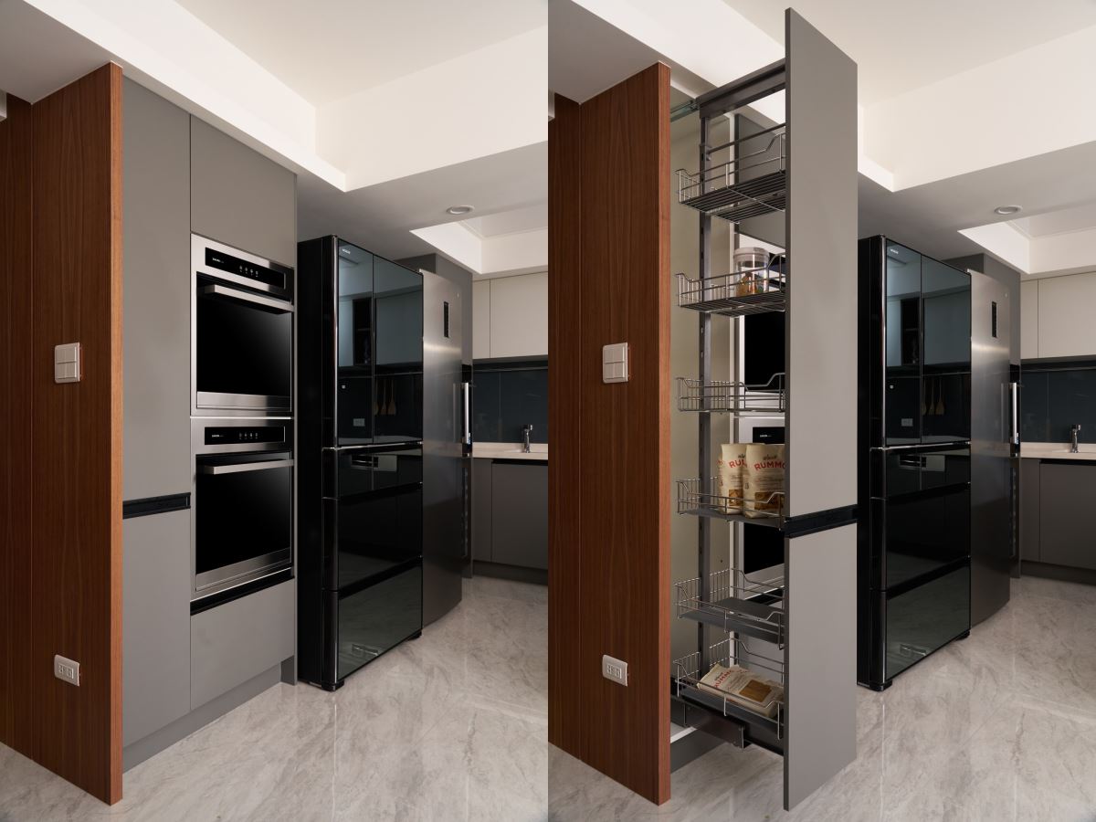 多功能拉籃高櫃一拉即出,零食瓶罐通通一目了然,又很好整理。