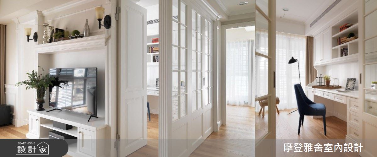 書房建議以玻璃雙開門取代隔間牆,同時保有個人空間又不顯封閉。