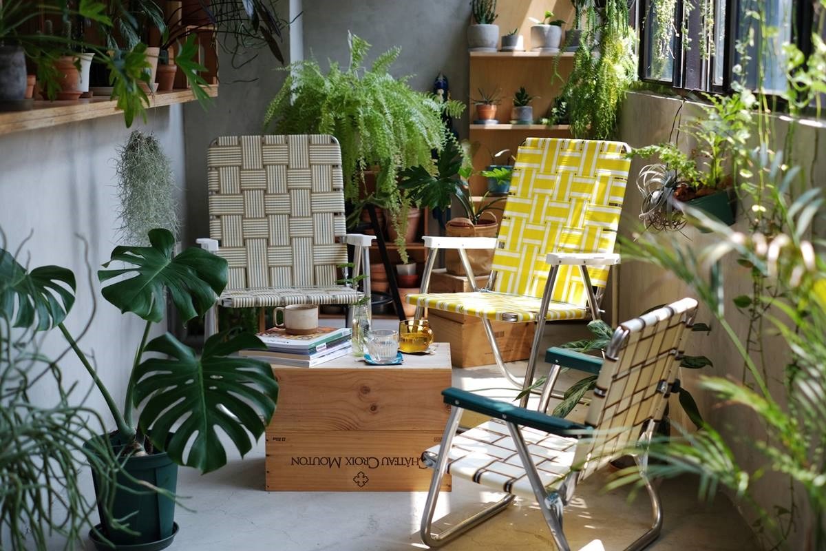 美國Lawn Chair編織折疊椅,防鏽且超輕的鋁管椅,堅固耐用方便折疊收納或攜帶,搭配耐紫外線、不易褪色的高密度防水尼龍織帶