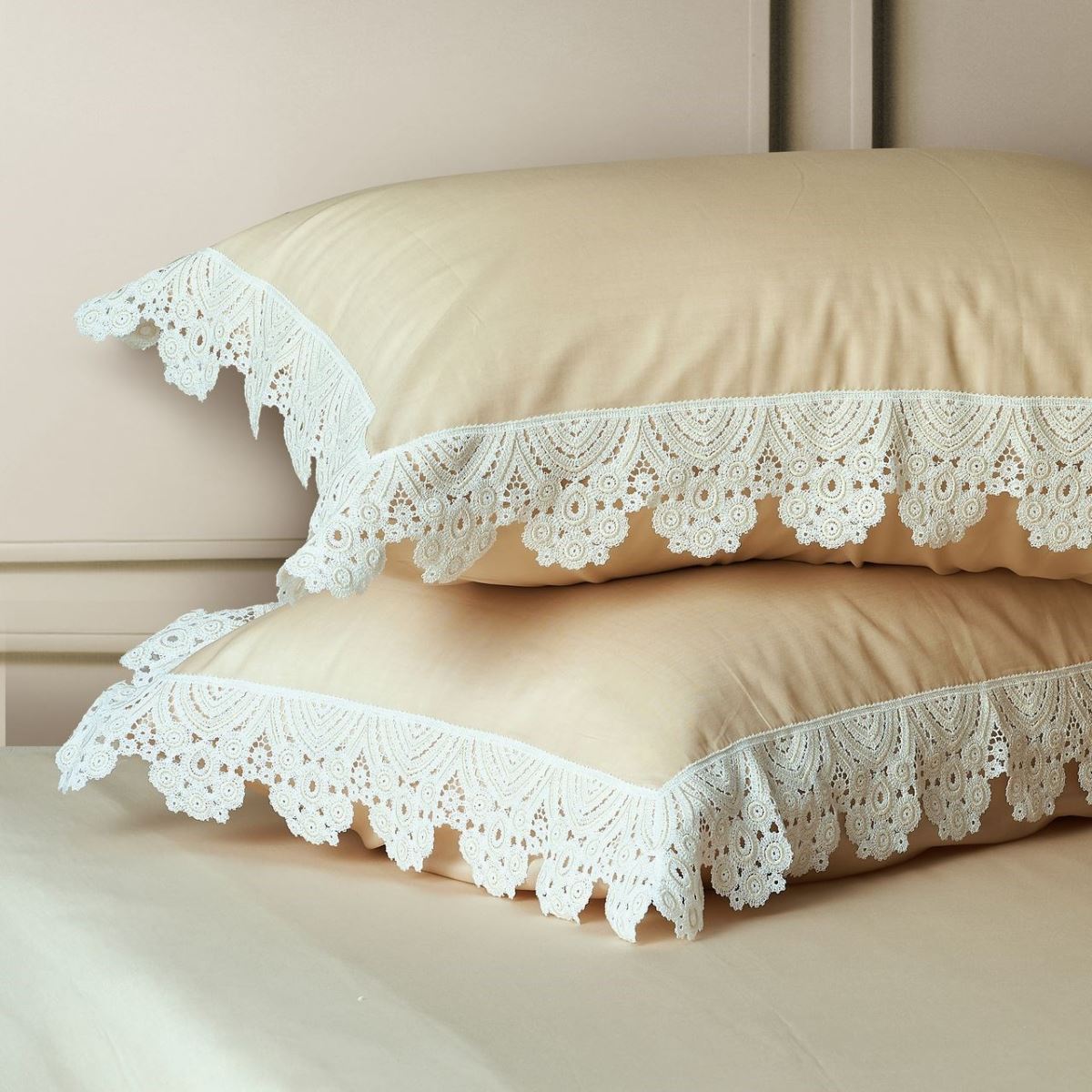 PUR貝兒公主 Belle  義大利原裝華爾天使紗  GIZA埃及超長纖棉 蕾絲寢飾  雙人四件式  週慶價79,560元