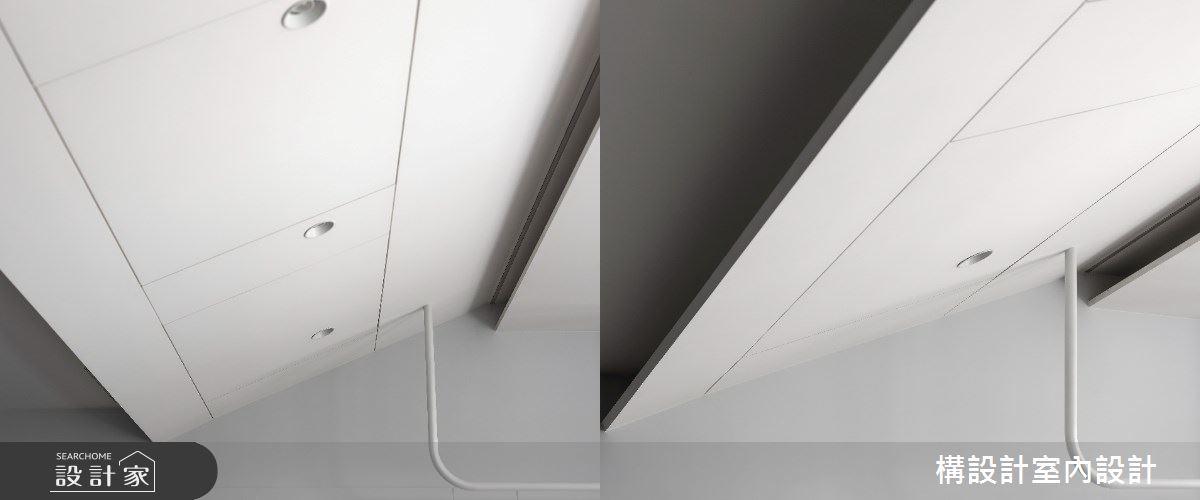 富設計感的天花板,調節大樑的突兀感還結合健身訓練功能。