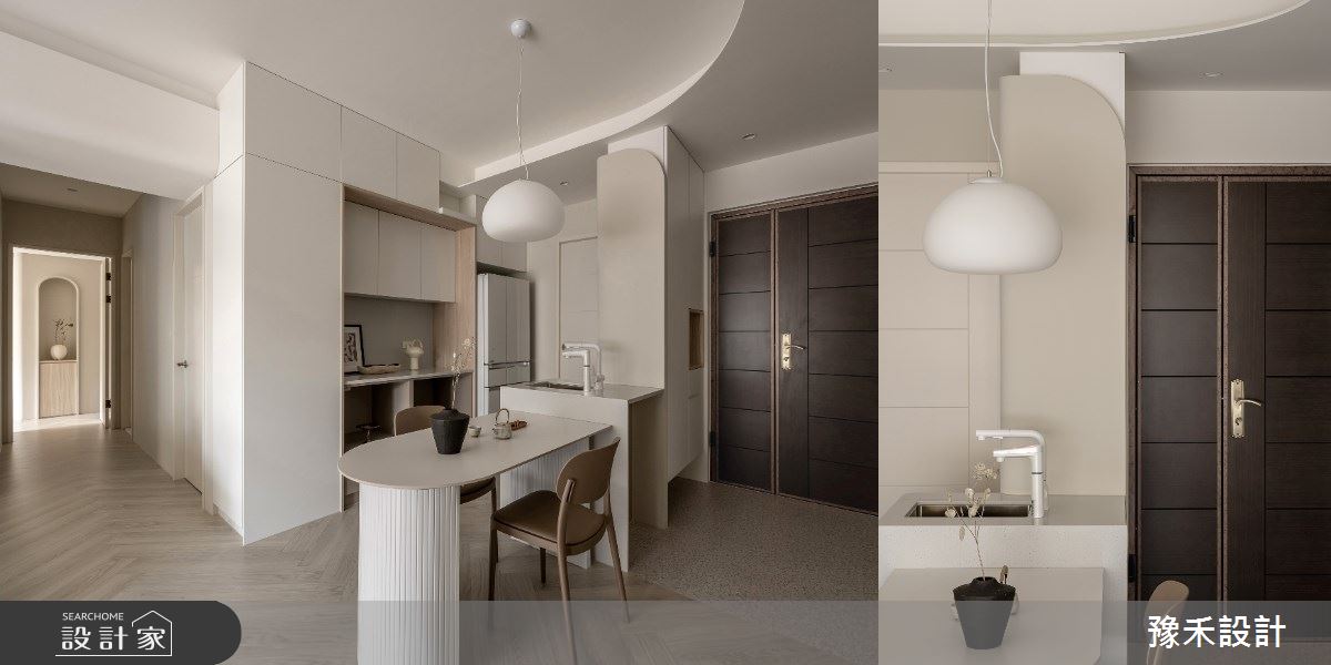 小型中島區設有洗手台,方便女屋主與女兒一同做點心。