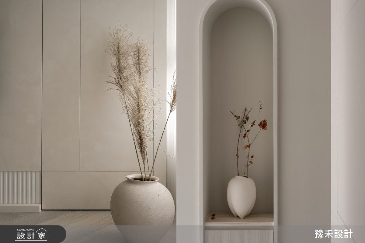 同色調的意象植栽,傳遞侘寂優雅自然的姿態。