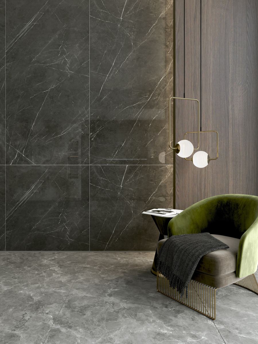 除了地板,「原石新境」也能活用於牆壁,創造耳目一新空間美感。(此為3D示意圖)