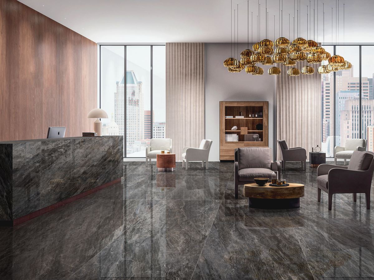 「原石新境」系列打造 90 X 180 公分大尺寸規格,展現居所風格與非凡氣勢。(此為3D示意圖)