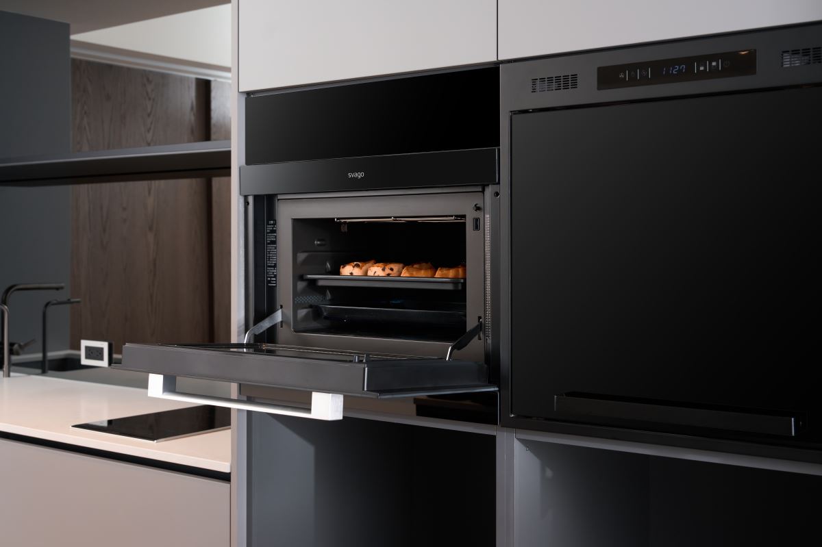 svago 蒸烘烤變頻微波爐 VE8966 擁有獨家雙動力烤設計,烘烤起來更均勻便利。