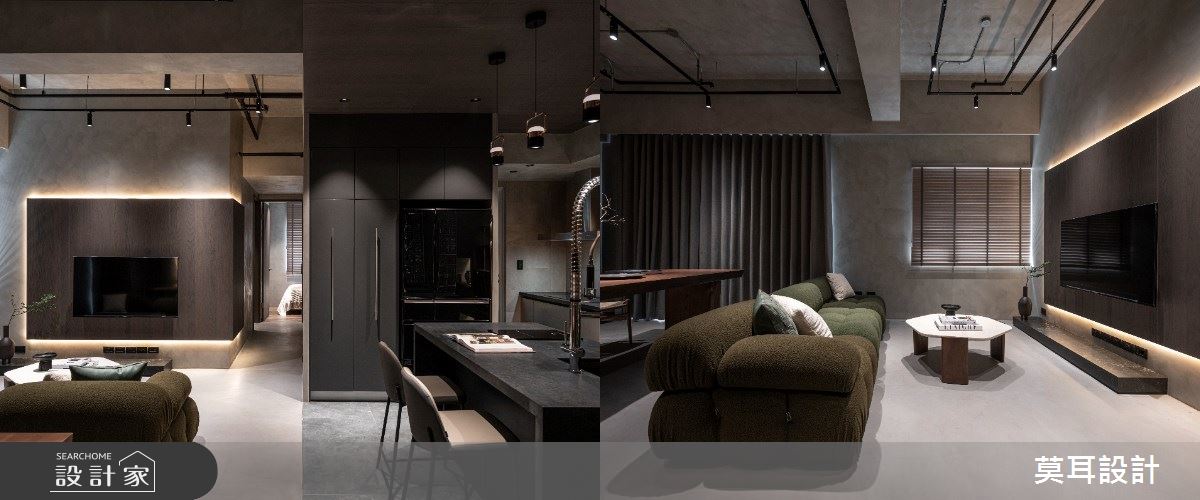 公共區塊採用三角式動線設計,讓視線自然交匯,營造最佳聚會場景。