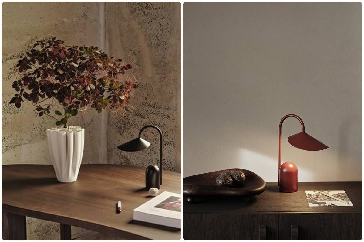 丹麥 Ferm Living ARUM 無線桌燈|顏色選擇:羊絨米、現代黑、赤紅、鈷藍、松綠|售價 NT$ 6,980