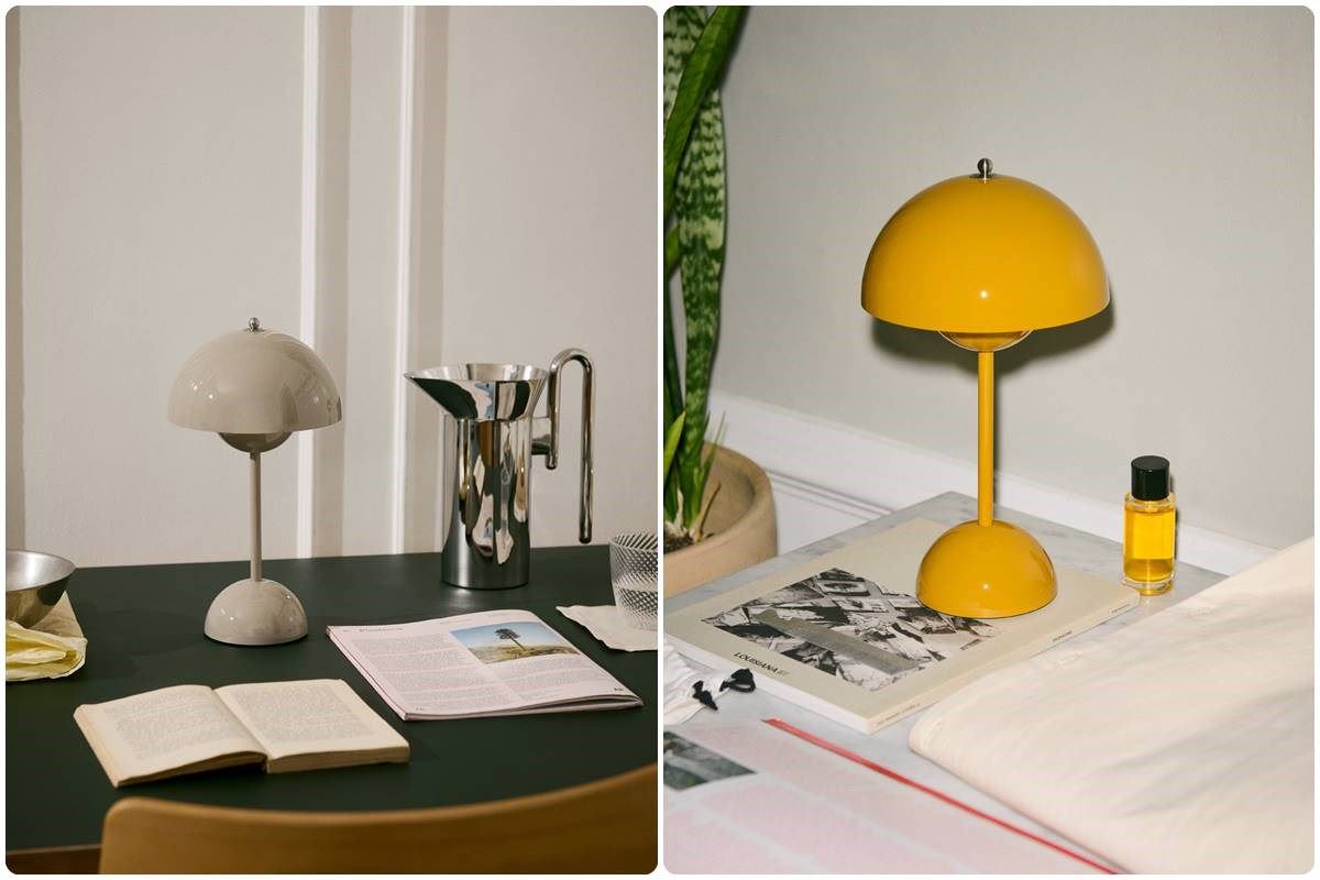 丹麥 &Tradition Flowerpot VP9 無線桌燈|顏色選擇:絳紫、罌粟紅、亮粉、鈷藍、澄藍、石綠、芥黃、杏褐、亮金、亮銀、霧黑、霧灰、霧白、灰藍|售價 NT$ 7,700~9,700