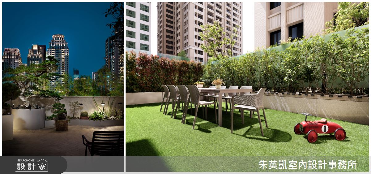 前露臺夜景 (左);後露臺 (右)