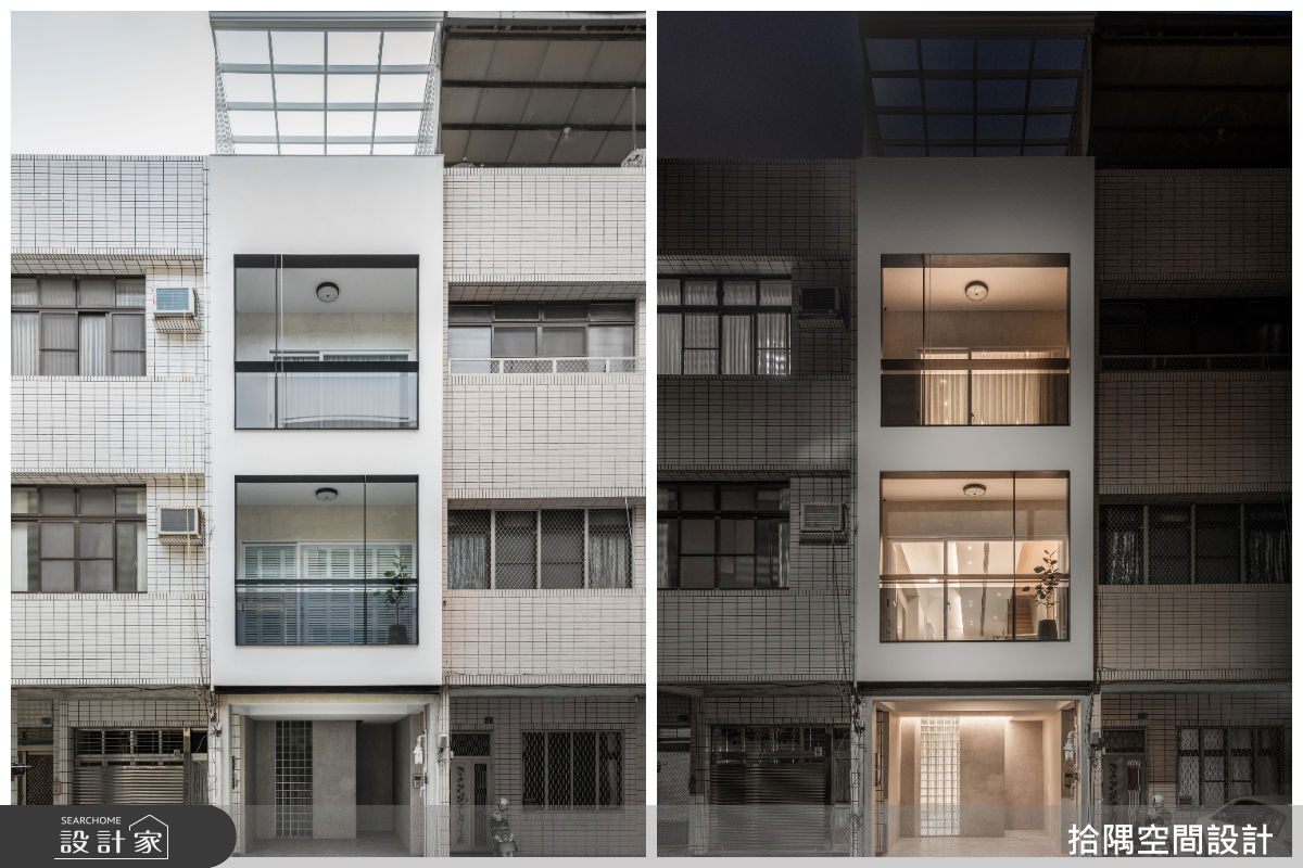 在結構上,重新強化鋼骨,並以黑白色系、垂直線條及玻璃材質塑造外觀,同時保留陽台空間,提升立面層次。