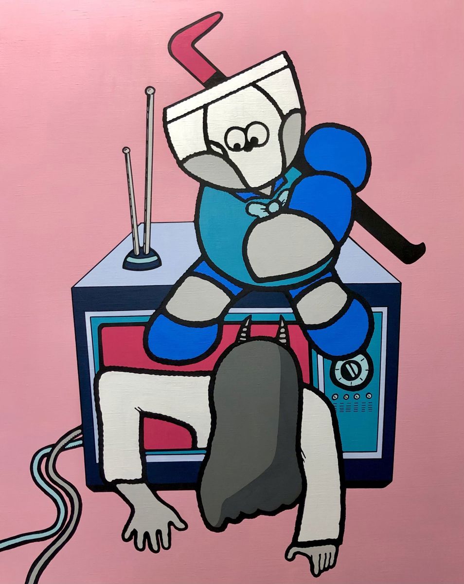 川平遼佑｜侵入経路確認｜丙烯顏料、畫布｜91 × 72.7 cm｜2023