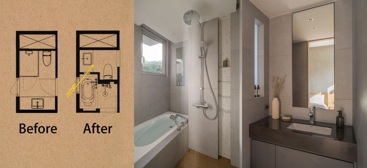 （Before+After）平面圖_主浴一分為二。(泛設計Boundaryless concept 提供)