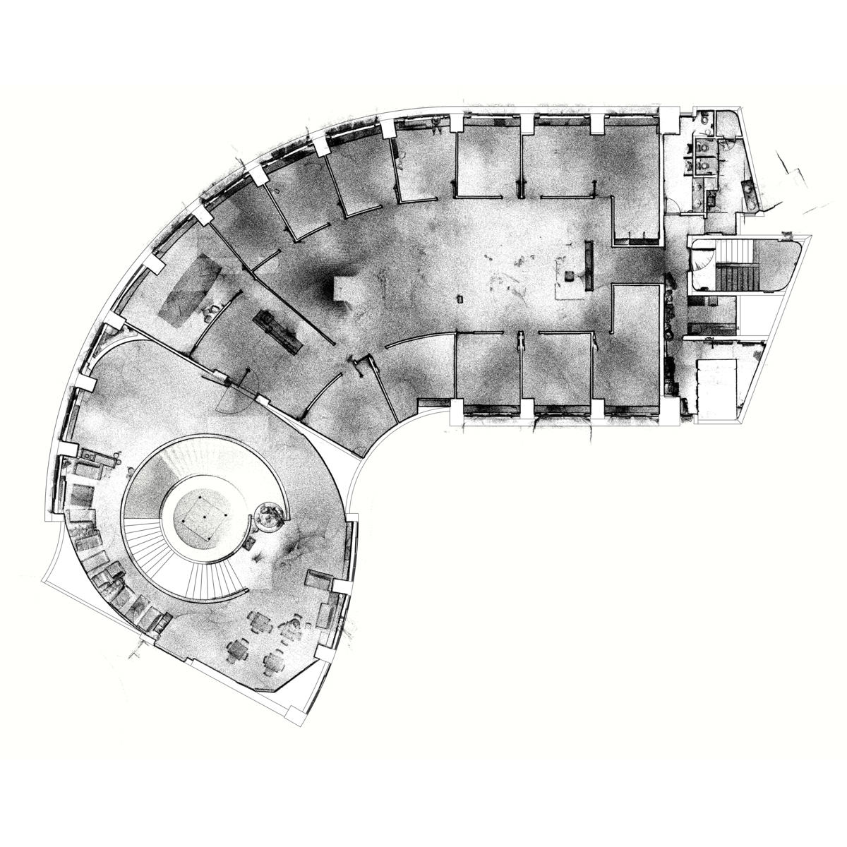點立方空間數位測繪能捕捉空間中所有的歪斜、凹凸與結構細節,並交付符合設計公司製圖規範的AutoCAD與SketchUp模型。