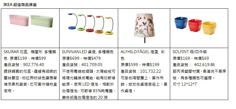 IKEA 宜家家居即日起至 7 月 31 日推出 「絕版品出清