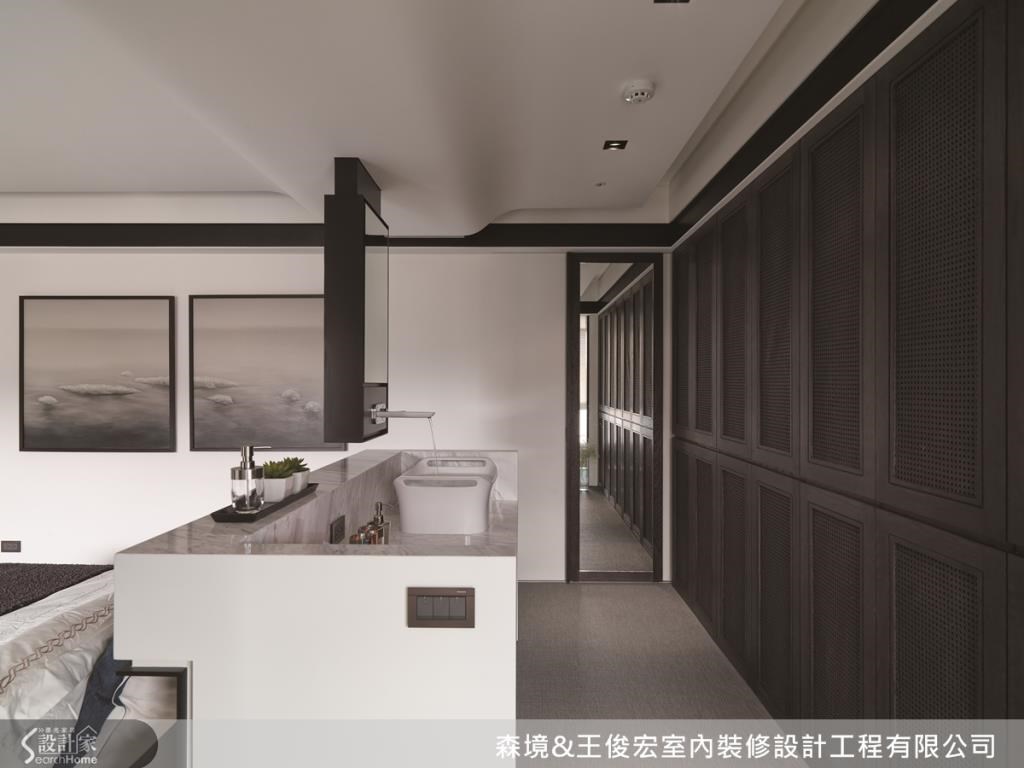 臥房配置大理石的開放式洗手台,增加空間層次,達到視覺極大化。 臥房配置大理石的開放式洗手台,增加空間層次,達到視覺極大化。