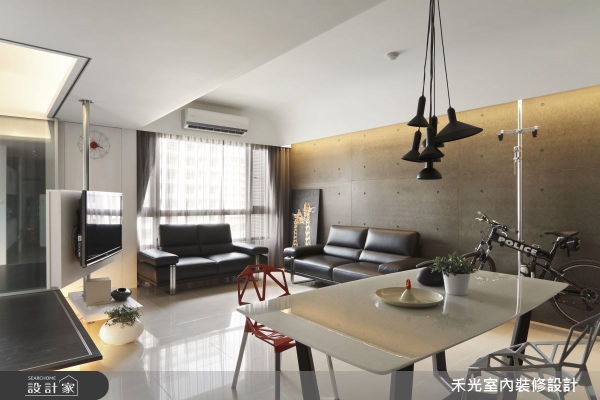 誰說純白才打造出輕盈通透的居住空間,位於新北市淡水