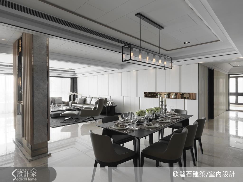 客餐區採用雙動線設計,讓具端景效果的玄關設計成為客餐廳的之間的界定,美觀而實用。鏤空部分讓光線前後穿透,明亮而晶瑩。 客餐區採用雙動線設計,讓具端景效果的玄關設計成為客餐廳的之間的界定,美觀而實用。鏤空部分讓光線前後穿透,明亮而晶瑩。