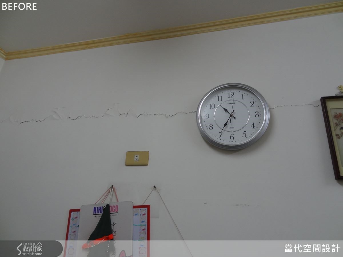 屋案因老舊加上地震影響,牆面上出現一條條明顯的龜裂,亟待改善。 屋案因老舊加上地震影響,牆面上出現一條條明顯的龜裂,亟待改善。