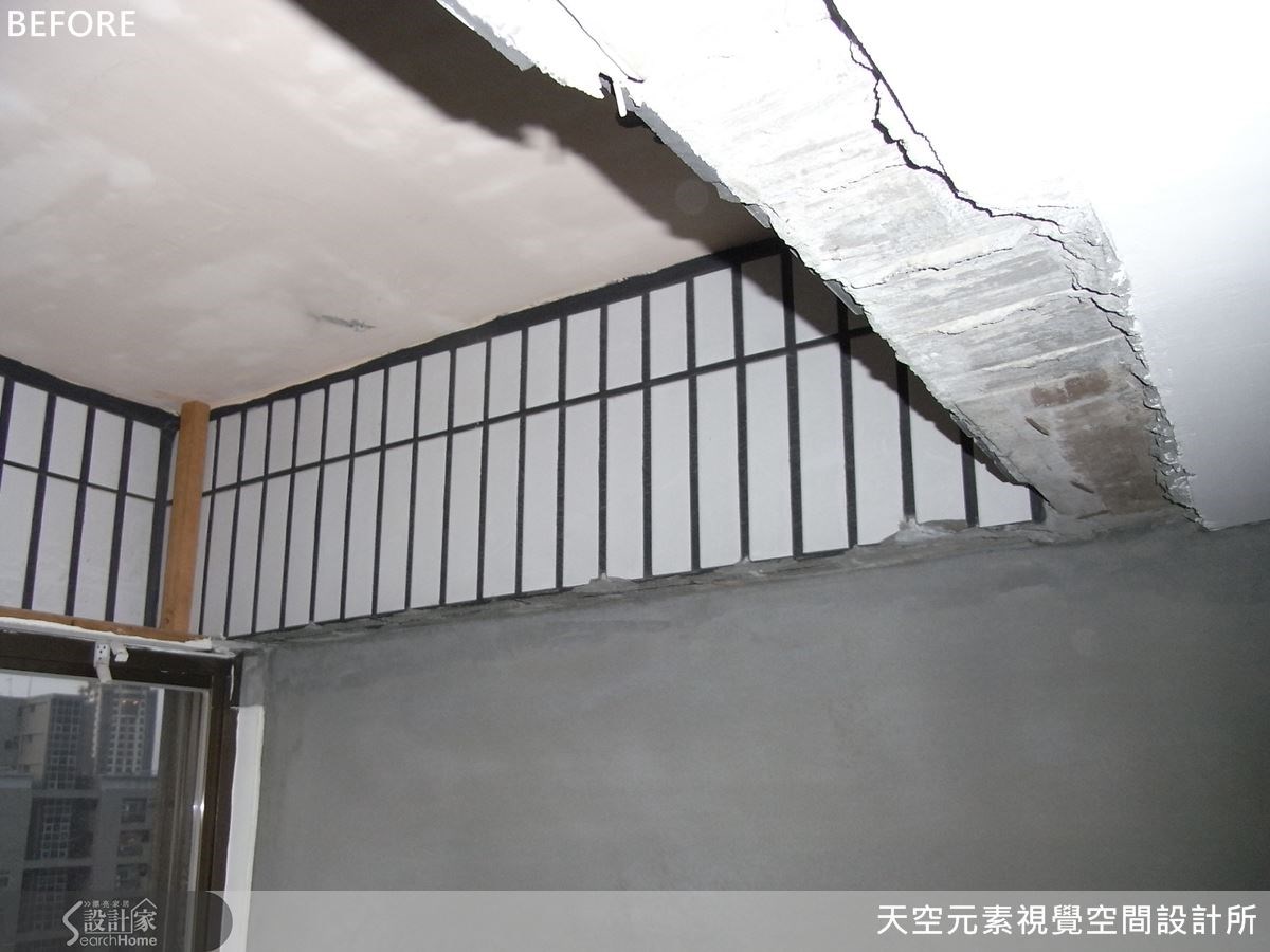 面對一個多角型屋型的房子,且屋況老舊、有壁癌與漏水